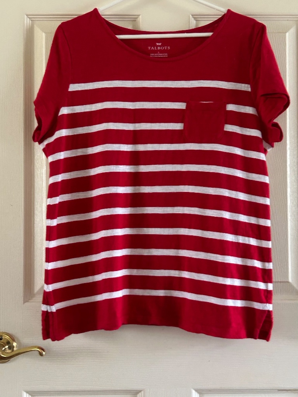 Talbots Cotton Striped Tee, Size L